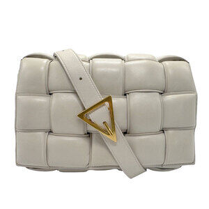 BOTTEGA Veneta Padded Cassette Shoulder Bag Ivory White Leather